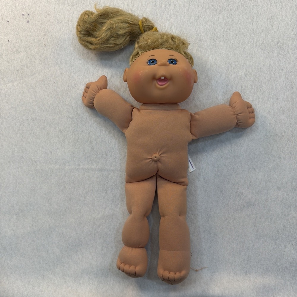 Cabbage Patch Kids Doll Blonde Side Ponytail Blue Eyes Xavier Roberts Signature